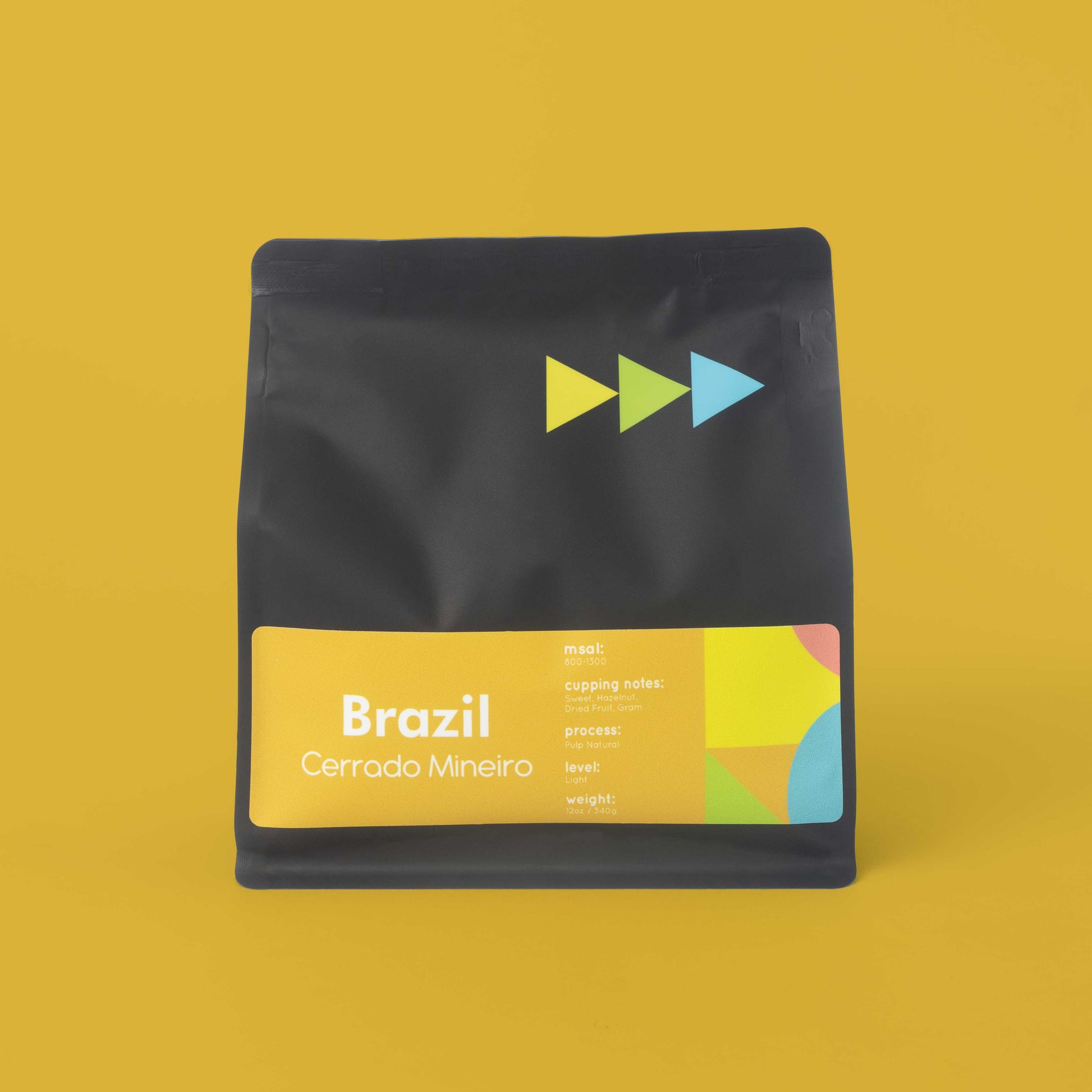 Brazil Fazenda São Lucas coffee bag, 12oz —  washed process, cocoa peanut citrus notes, 3 Arrows Coffee